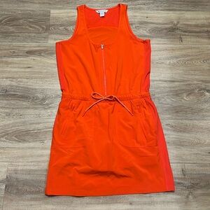 Athleta Orange Dress Romper with Built-in Shorts